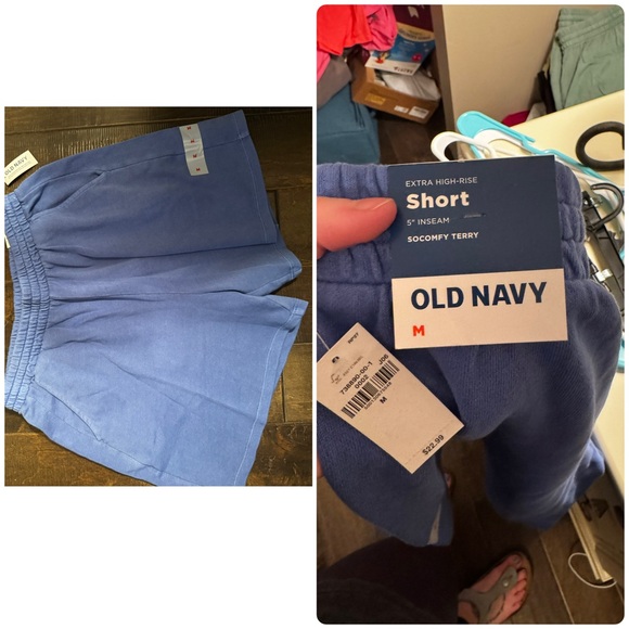 Old Navy Teal and Blue Terry Shorts - Picture 1 of 2